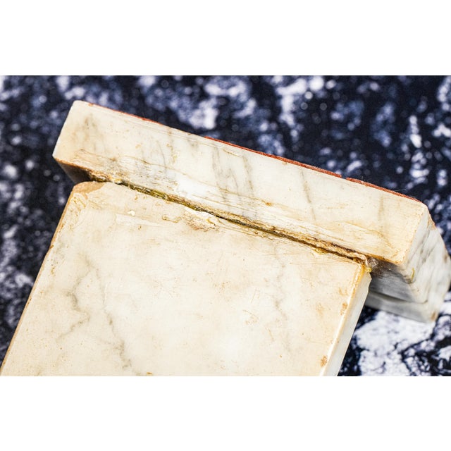 Fascinating Royal Air Force Raf World War II Antique Marble Desk Pen Stand For Sale - Image 9 of 11