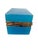 An elegant French rectangular opaline glass box dating to circa 1940. The soft blue opaline glass has a smooth luminous...