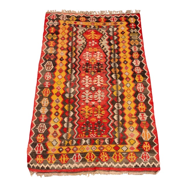 Turkish Kilim Flatweave Rug, 6' X 3' 5" For Sale