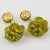 Francoise Montague by Cilea Resin Pair of Clip Earrings Green Poppy Flower For Sale - Image 4 of 5