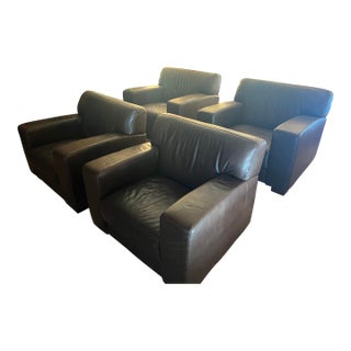 Ethan Allen Leather Club Chair For Sale