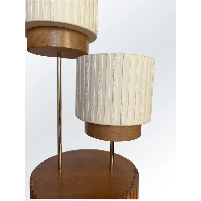 "Totem Lamp 11" table lamp by Mascia Meccani, 2020. Handmade lamp with cherry parts and parts in white -lifted white...