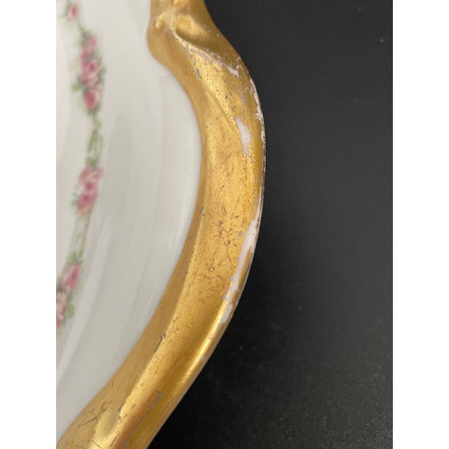 Antique Theodore Haviland Limoges Serving Plate Platter With Heavy Gold For Sale - Image 11 of 12