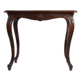 19th Century Louis XV French Side Table in Carved Walnut, 1800s For Sale