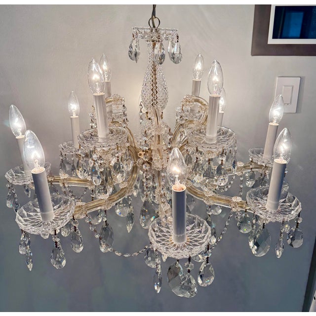Traditional Maria Theresia Style Crystal Chandelier - 12 Lights For Sale - Image 9 of 9