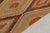 1950s 1950s Vintage Turkish Kilim Rug in Orange, Gold and Teal Geometric Patterns For Sale - Image 5 of 8