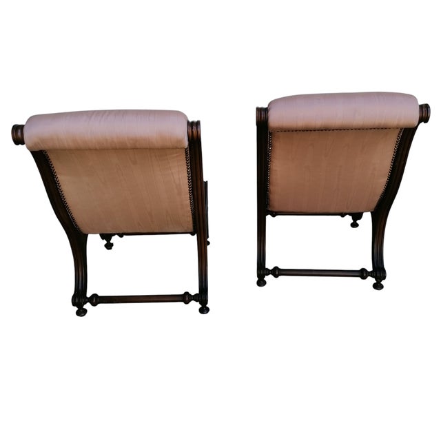 Louis Philippe Victorian Style Chaise Longue Armchairs, 19th Century, Set of 2 For Sale - Image 3 of 11