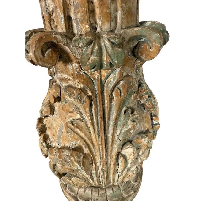 Wood Pair of Italian Carved Wood Baroque Style Table Lamps For Sale - Image 7 of 11