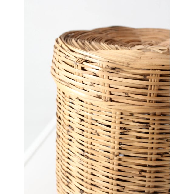Wood Vintage Lidded Storage Basket For Sale - Image 7 of 12