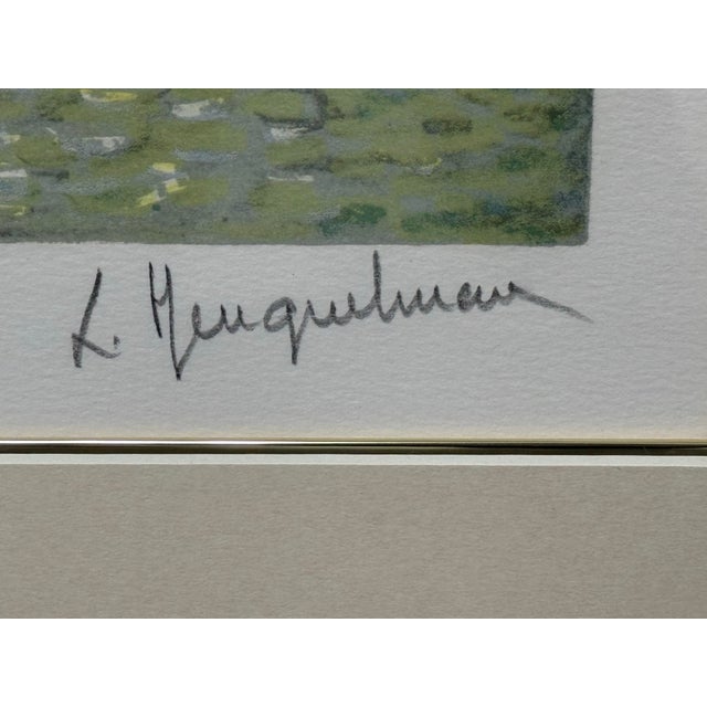 Vintage Lucien Neuquelman "Sunday in the Park" Signed Lithograph Edition 194/250 For Sale - Image 10 of 12