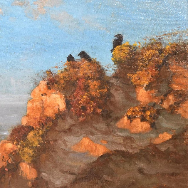 Alfred August Felix Bachmann, Large Marina with Black Ravens, 1911, Oil on Canvas, Framed For Sale - Image 3 of 9