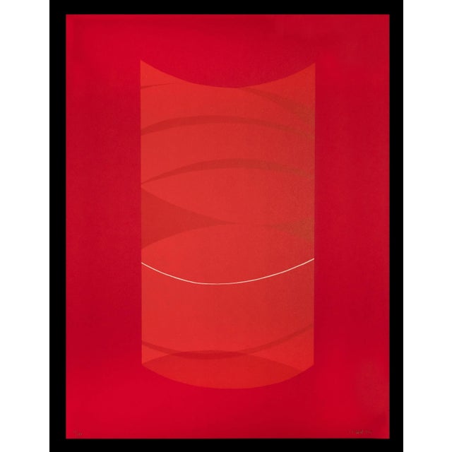 Lorenzo Indrimi, Red One, Original Lithograph, 1970s For Sale - Image 4 of 4