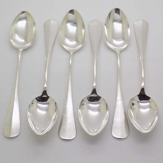 Silver Vintage Italian Handmade Genuine Silver Sugar Spoons, 1970s, Set of 6 For Sale - Image 8 of 15