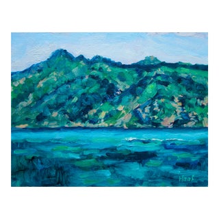 Morning View of Molokai Oil Painting Seascape For Sale