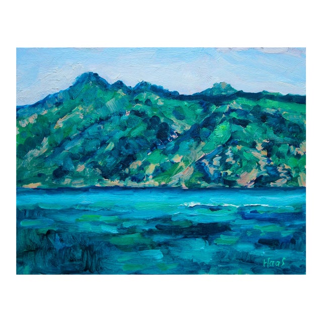 Morning View of Molokai Oil Painting Seascape For Sale