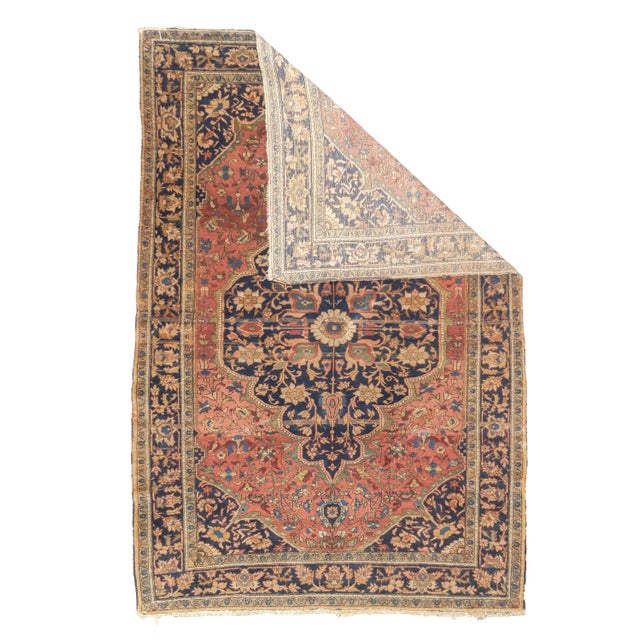 Antique Persian Farahan Sarouk Rug 4'6'' x 6'7''. The scatter and room size pieces made in the Arak/Sultanabad area,...