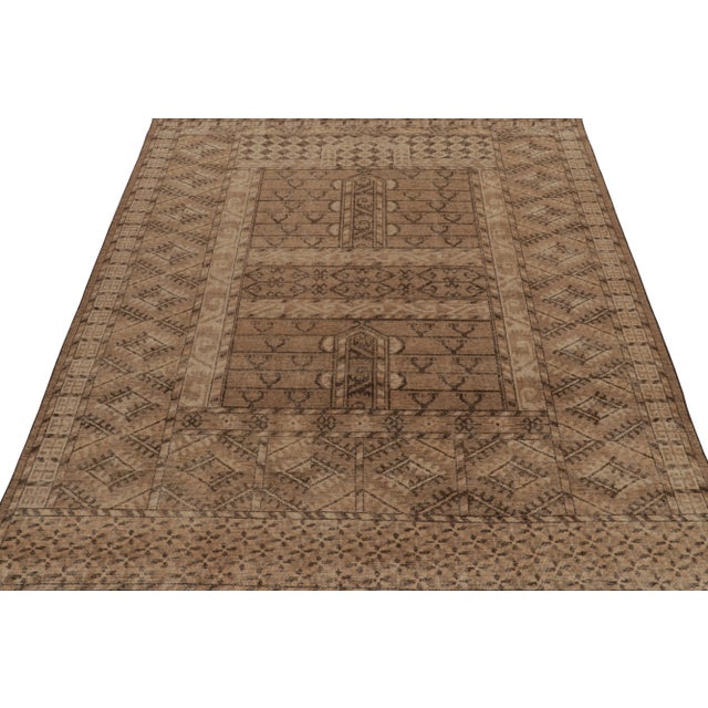Tribal Rug & Kilim’s Distressed Style Rug in Beige & Brown Tribal Patterns For Sale - Image 3 of 7