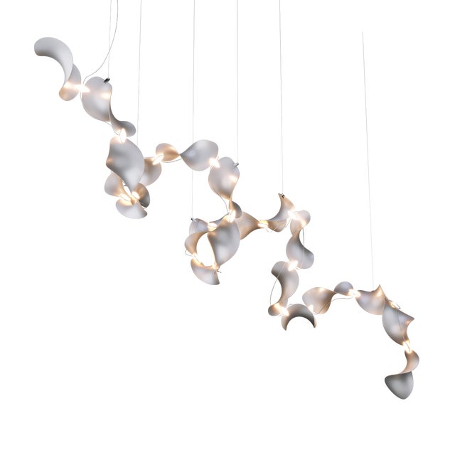 Dune 20 Spiral Chandelier with Silver Anodized Shades by Daniel Becker For Sale - Image 11 of 11