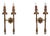 19th Century France Gothic Gold Metal Candle Sconces For Sale