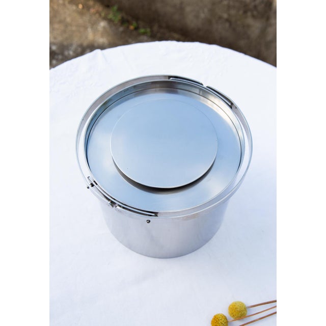 Stainless Steel Cylinda Cube Bucket by Arne Jacobsen for Stelton, 1960s For Sale - Image 3 of 9