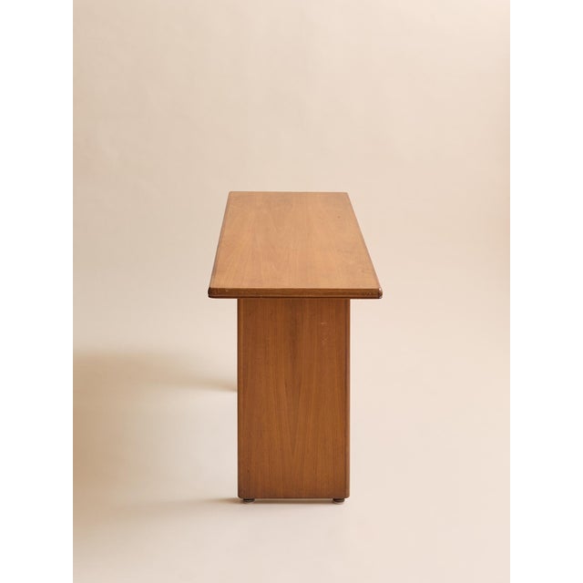 The Vintage MCM Teak Console Table For Sale - Image 4 of 12