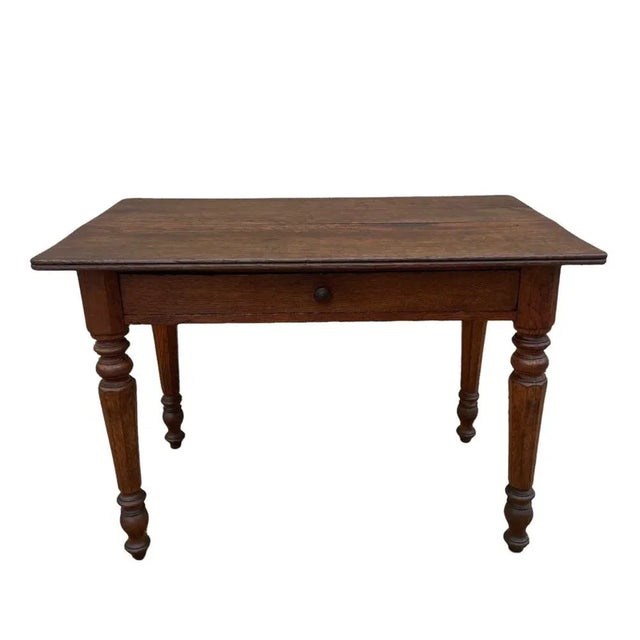 Louis Philippe Bistro Table with 1 Drawer in Oak For Sale - Image 10 of 10