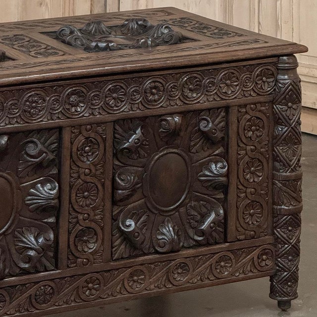 19th Century French Renaissance Trunk Dated 1877 For Sale - Image 4 of 17