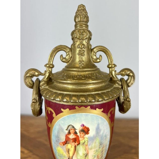 Lancini Imperial Ormolu Porcelain Gilt Brass Mantle Clock Garniture, Set of 3 For Sale - Image 13 of 17