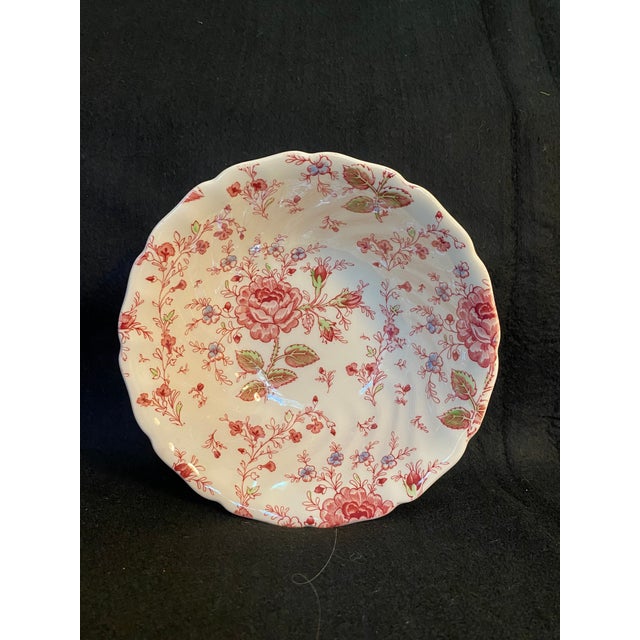 Late 20th Century Johnson Bros Original Hand Engraved Rose Chintz
