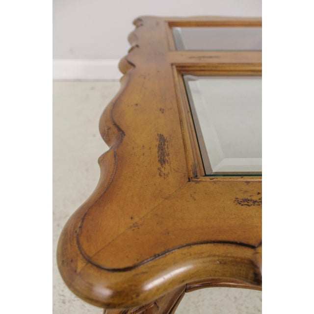 Brown Century Country French Glass Top Coffee Table For Sale - Image 8 of 13