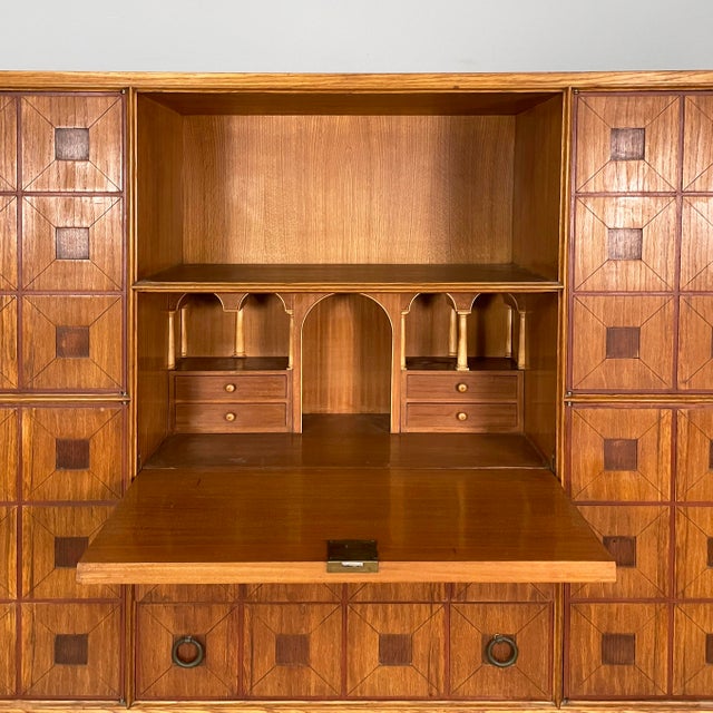 Italian Sideboard in Wood with Polychrome Decorative Tiles from Gio Ponti, 1930s For Sale - Image 10 of 18