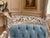 1970s 1970s French Artisan Louis XVI Silver Blue Settee For Sale - Image 5 of 18