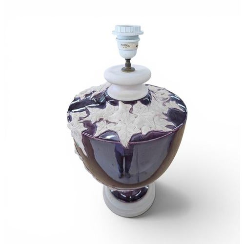 Large Kostka Floral Ceramic Vase Lamps, 1970s, Set of 2 For Sale - Image 10 of 13