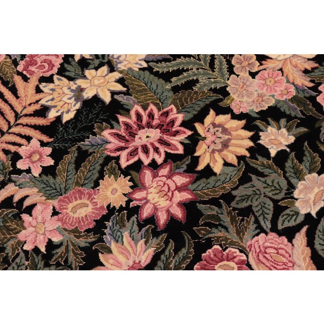 Shabby Chic David Pak-Persian Black/Red Wool Rug - 10'1'' X 13'10'' For Sale - Image 4 of 8