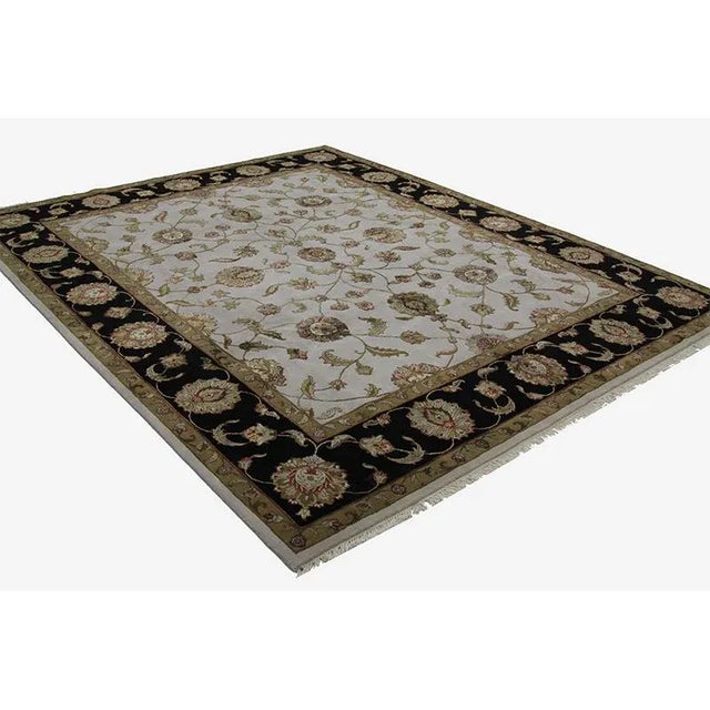 Handwoven Tabriz Style Wool and Silk Area Rug 8'2"×10'1" For Sale - Image 9 of 13