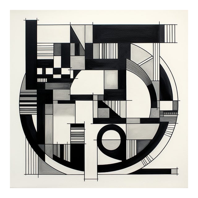 20" X 20" Black and White Abstract Minimalist Limited Edition Print For Sale