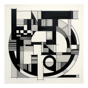 20" X 20" Black and White Abstract Minimalist Limited Edition Print