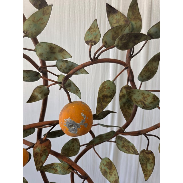 Green Vintage Mid Century Italian Tole Citrus Tree For Sale - Image 8 of 15