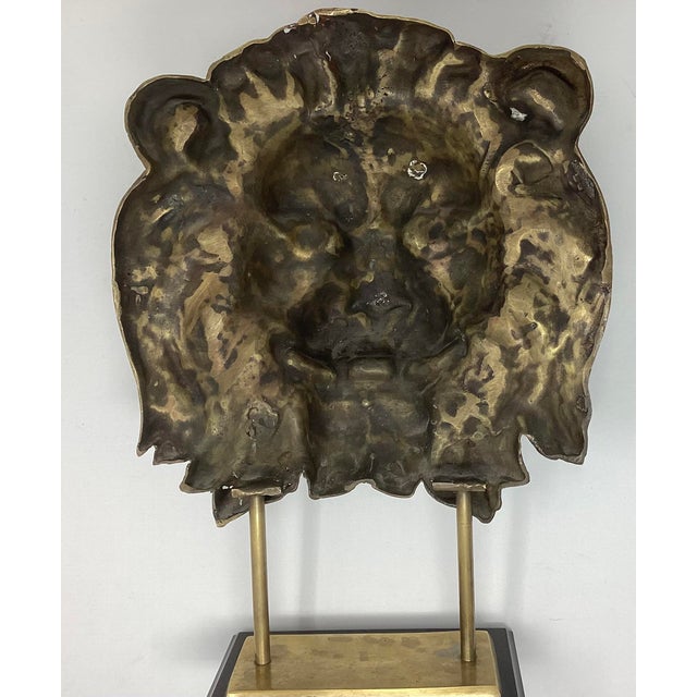 Mounted Bronze Mask of Lion