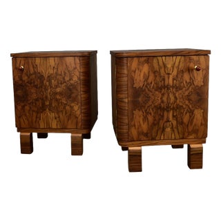 Art Deco Bedside Tables, Czechoslovakia, 1932, Set of 2 For Sale