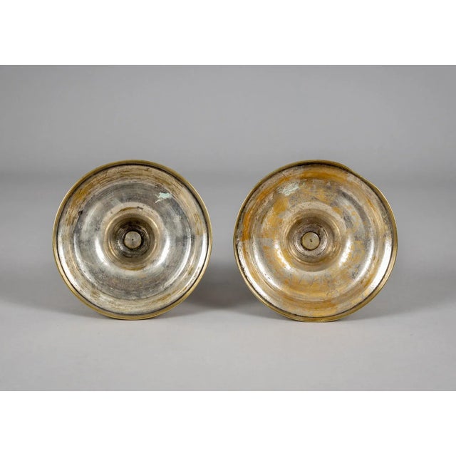 Early 19th Century 19th Century French Brass Candlesticks - A Pair For Sale - Image 5 of 6
