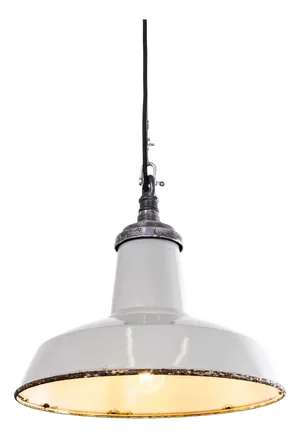 Industrial Grey Enamelled Pendant Lamp from Benjamin, 1950s