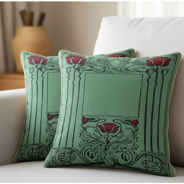 Luxury Arts &amp; Crafts Sofa Cushions – 1920s DesignElegant 1920s-inspired Arts and Crafts cushions / Pillows crafted...