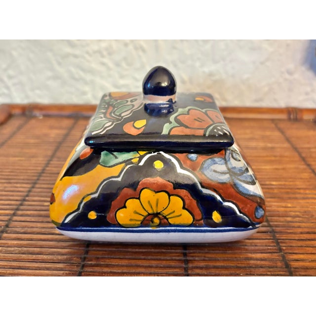 Ceramic Late 20th Century Small Talavera Lidded Canister For Sale - Image 7 of 7