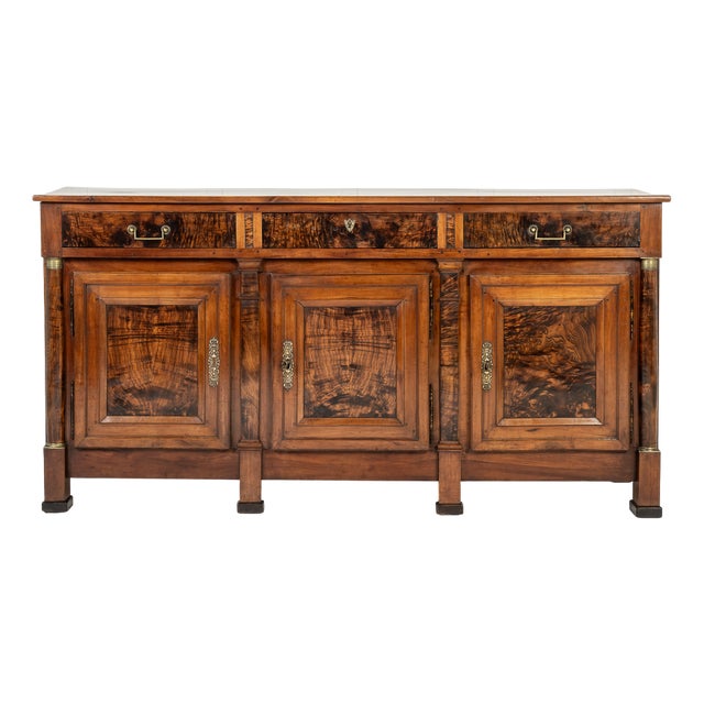 Antique French Credenza in Cherrywood and Burr Ash, 1700s For Sale
