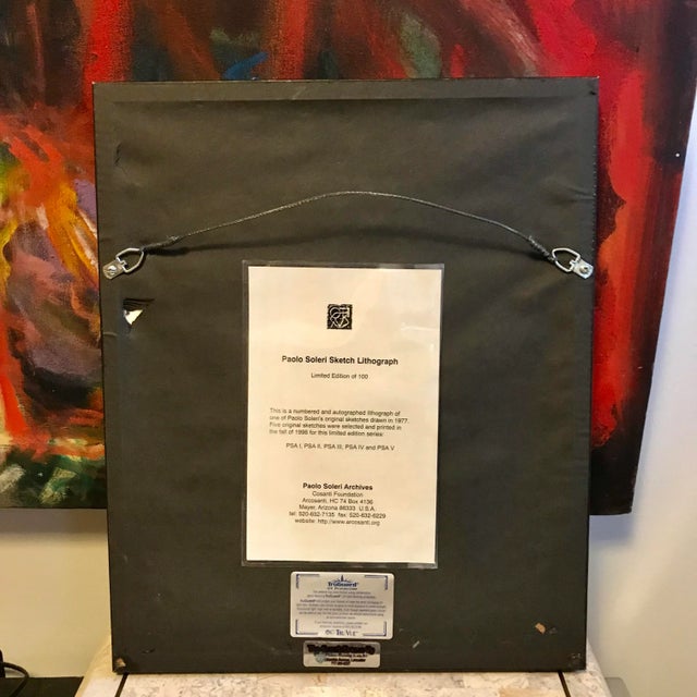 Paolo Soleri Paolo Soleri Sketch Lithograph For Sale - Image 4 of 6