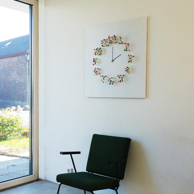 Contemporary "Mocap" (Discodip) Illusionistic Wall Clock / Wall-Sculpture For Sale - Image 3 of 9