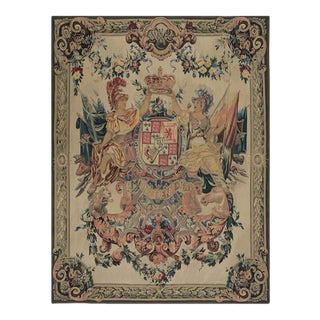 Contemporary 17th Century Tapestry Recreation “Armes De Guillaume Et Marie” - 5'9"×7'8" For Sale