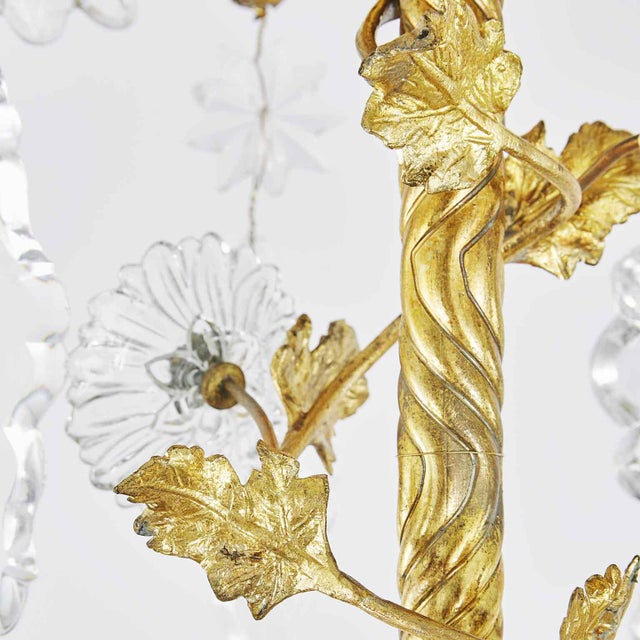 Antique French Gilt Chandelier with Crystals For Sale - Image 6 of 12