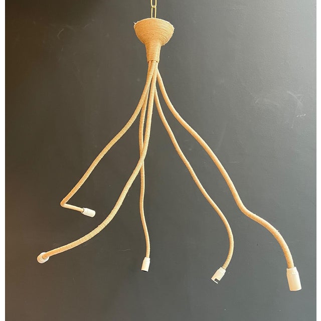 1970s Mid-Century Modern Rope Chandelier For Sale - Image 6 of 12